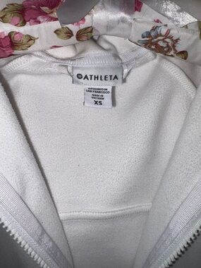 Athleta White Full-Zip Hoodie - XS